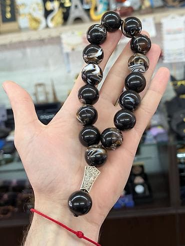 ebanit tesbeh: Məhsul: Təsbeh kolleksiyası – iri ölçülü dekorativ daş muncuqlu — 3