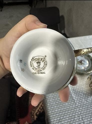 hemise yasil: Çay dəsti, rəng - Yaşıl, Farfor, Epiag, 6 nəfərlik, Çexiya — 4