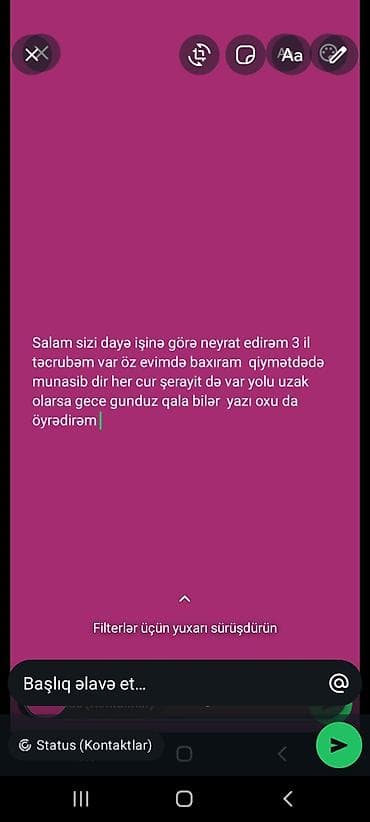 Peşəkar dayə xidməti - 3 il təcrübə - Uşaqlara öz evimdə nəzarət və