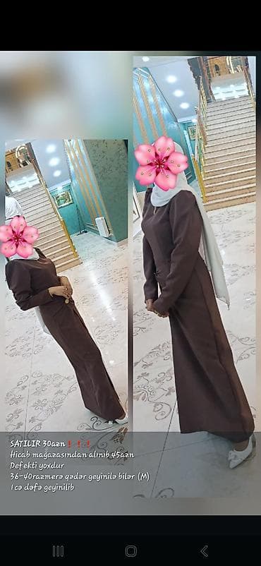 2ci əl geyimlər: Ağ rəngli, zərif üslubda hicablı gəlin/nikah geyim — 4
