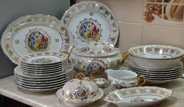 Qab-qacaq və mətbəx ləvazimatları: Nahar dəsti, Farfor, 6 nəfərlik, Çexiya — 1