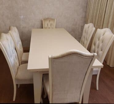 taburetka satilir: Qonaq otağı üçün, İşlənmiş, 6 stul — 1