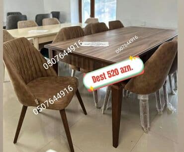 столы и стулья для гостинной цены: Для гостиной, Новый, Нераскладной, Прямоугольный стол, 6 стульев — 1