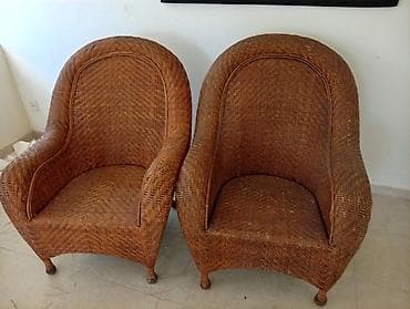 komputer kreslosu: Rattan/kamışdan hörülmüş 2 ədəd kreslo dəsti - Material: təbii — 5
