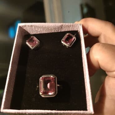 gumuş əşyaları: Dəstə daxildir: Üzük, Kulon, Sırğa, Gümüş, 925 Əyar — 3