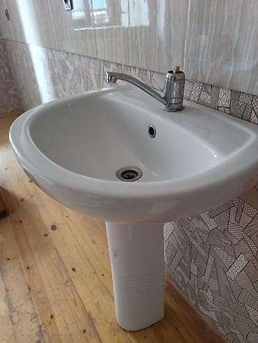 tulpan moyka: Ayaqüstü çanaq (lavabo) – keramika, klassik ağ rəng — 3