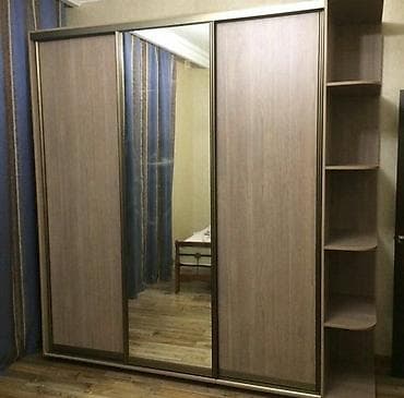 Yeni, 3 qapılı, Güzgülü, Taxta, Kupe, Düz dolab