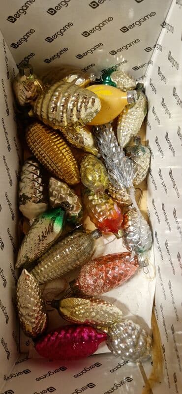 новогодние игрушки: Елочные игрушки стеклянные ссср и гдр маленкие по 2аз круглые по 3аз — 7