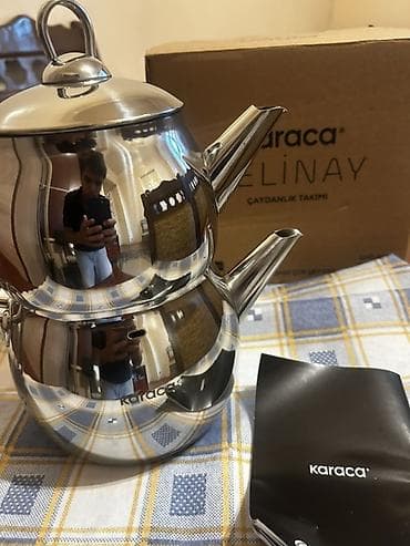 Çay dəsti, rəng - Gümüşü, Metal, Türkiyə