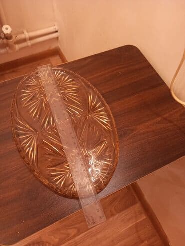 Digər mətbəx aksesuarları: Şüşə oval sinilər/çerez qabı - Material: qalın şüşə - Rəng: açıq — 1