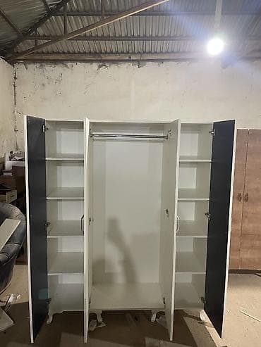 acıq dolab: Yeni, 4 qapılı, Güzgülü, Bej, Digər material, Açılan, Düz dolab — 9