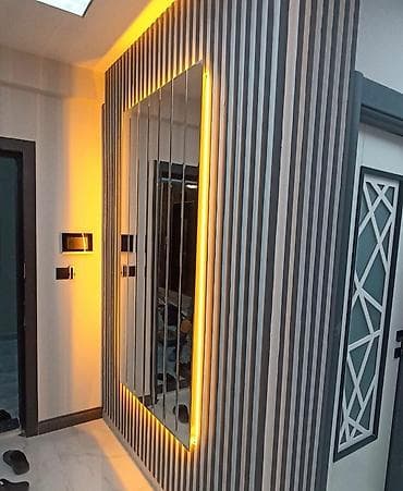 guzgu dekorlari: LED işıqlı dekorativ lamel-divar və güzgü kompozisiyaları - Interyer — 4