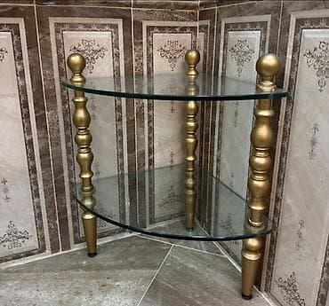tutulma: Klassik üslubda banyo dəsti - Seramik əlüzüyü və dolab: Ağ rəngli — 4