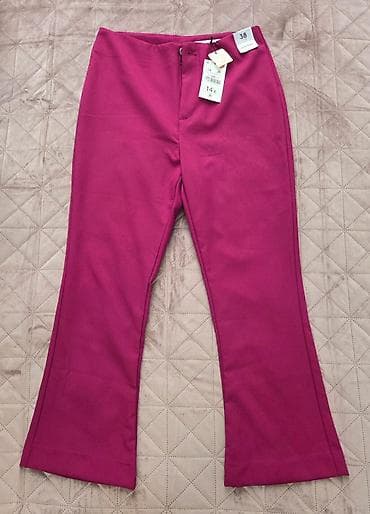 koja şalvarlar: Qadın şalvarı – fuşya/çəhrayı tonlarda, yüngül yaylıq-parıltısız — 1