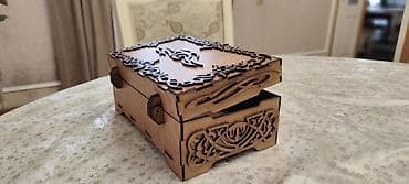Сундуки: Ağacdan lazer kəsim texnikası ilə hazırlanmış dekorativ qutu - — 4