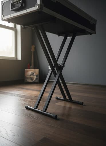 ucuz nagara: Tənzimlənən X şəkilli klaviatura stendi - X tipli metal konstruksiya — 1