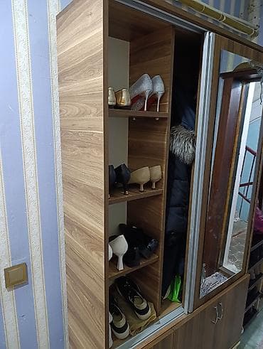 plastik dolabı: 2 qapılı, Güzgülü, Qəhvəyi, Digər material, Kupe, Düz dolab — 2