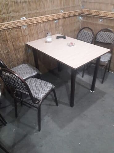 endirimde olan mebeller: Yeni, Kvadrat masa, 4 stul, Açılmayan, Stullar ilə, Dəri, Azərbaycan — 3