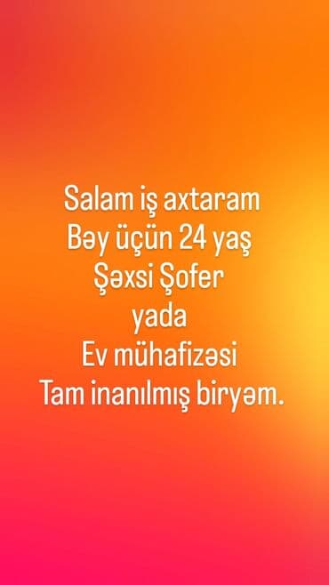 Mühafizəçi, 24 yaş, 3-5 illik təcrübə