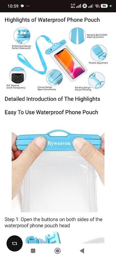 iphone x10: Ryweavou Universal Suya Dayanıqlı Telefon Kılıfı – 2 ədəd dəst — 4