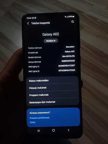 ucuz telefon satisi: Samsung Galaxy A02, 32 ГБ, Сенсорный, Две SIM карты — 3