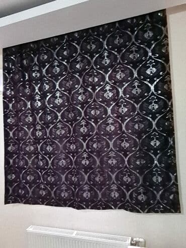 rcd perde sekilleri: İşlənmiş, Satin Pərdə, rəng - Qara, Ünvandan götürmə, Ödənişli çatdırılma — 3