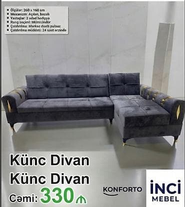 Künc divan, Yeni, Açılan, Bazalı, Parça, Şəhərdaxili pulsuz çatdırılma — 1