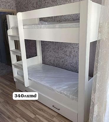nere balığı: Ağ rəngdə ikimərtəbəli çarpayı: - Kompakt dizayn; aşağı və yuxarı — 1