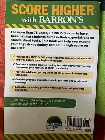 **Barron’s Essential Words for the TOEFL – 7th Edition** TOEFL — 2