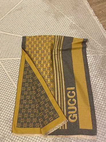 GUCCI şərf/şa l - Rənglər: xardal-sarı və tünd boz tonların