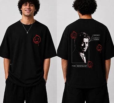 qara halile: “The Mentalist” mövzusunda qara unisex oversize T‑shirt - Rəng: qara — 1