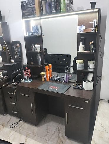 Другая салонная, медицинская мебель: Barber masası və güzgü stendi – salon üçün tam funksional iş guşəsi - — 5