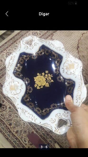 sine sekilleri: Zərif dekorativ porselen sinı - Material: parlaq porselen - Rənglər — 1