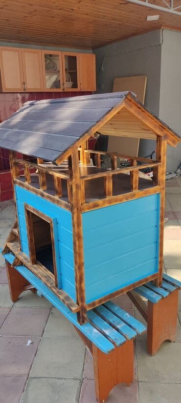 дом для собак: İki mərtəbəli taxta it evi - Material: tamamilə ağacdan hazırlanıb — 2