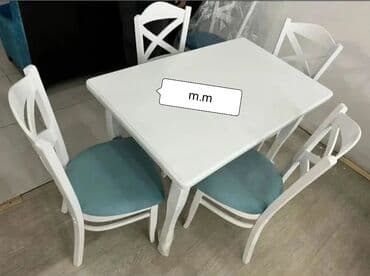 quxna stulu: Mətbəx üçün, Yeni, Açılmayan, Dördbucaq masa, 4 stul — 2
