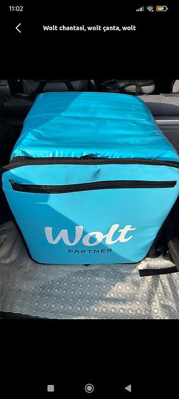 Wolt çatdırılma çantası tep teze - Rəng: mavi, Wolt Partner loqolu - — 1