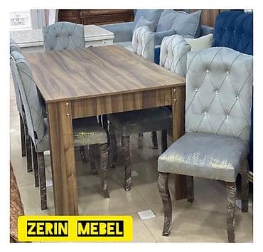 taxta stular: Açılmayan, Dördbucaq masa, 6 stul — 1