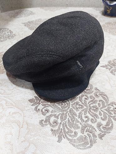 kepka papaqlar: Kişi/newsboy stili papaq – tünd boz rəngdə, klassik “flat cap” — 3