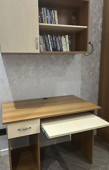 reception masasi: Düz masa, Polkalı, Siyirməli, MDF — 3