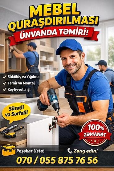 Mebel quraşdırılması və ünvanlarda təmiri xidməti - Sökülüş və