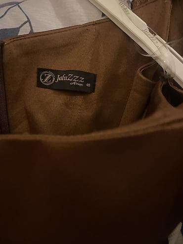 koja donlar: Qəhvəyi rəngdə ziyafət geyimi - Model: Peplum üstlü, ətəyi payetlərlə — 5