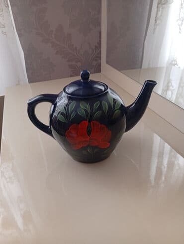 Dəm çaydanları: Yeni, rəng - Göy, Dəm caydanı, Keramika — 1