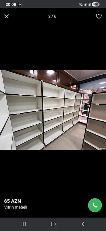 Mağaza avadanlığı: Xaçmaz rayonunda 2 ci əl 6 ədəd münasib qiymətə vitrin mebel — 1
