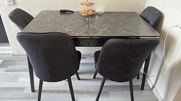 Mətbəx üçün, İşlənmiş, Kvadrat masa, 4 stul