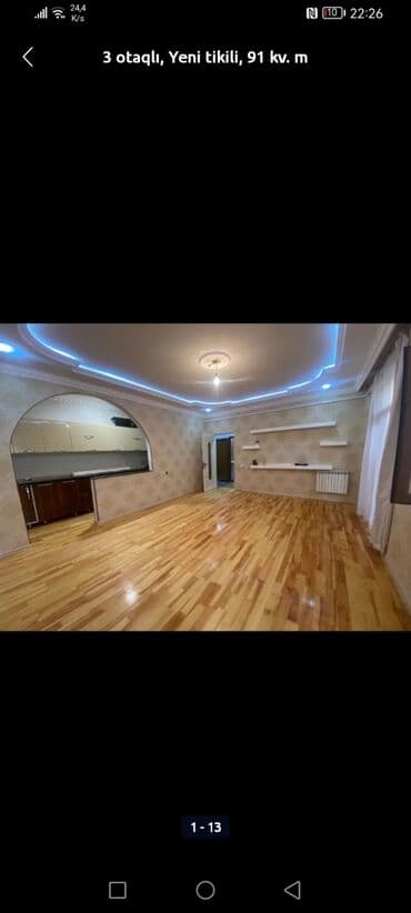 4 комнатные квартиры: 3 otaqlı, Yeni tikili, 91 kv. m — 1