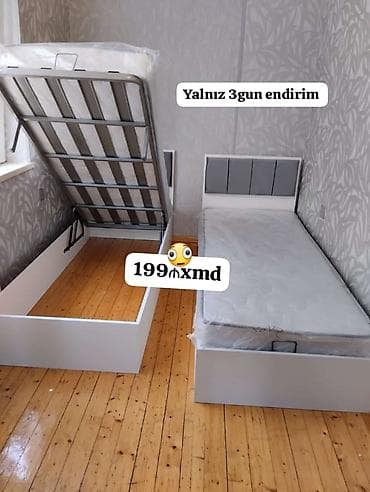 stulla: Mebel dəstləri və yataq modelləri - İki nəfərlik çarpayı karkası: Ağ — 4