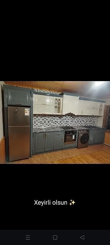 balaca metbex mebelleri: Sifarişlə mətbəx dəsti, Özü çəkən petlələr, MDF — 4