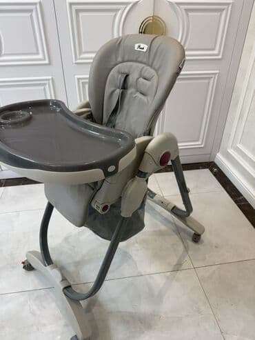 Yemək masaları, oturacaqları: Uşaq yemək stulu – brend: Pouch - Rəng: boz (gövdə və oturacaq), tünd — 2