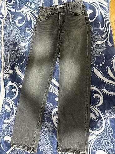 koja şalvarlar: Pull bear Bershka Zara Şalvarlar 32-34 Rəngli yuyulma effektli jeans — 4