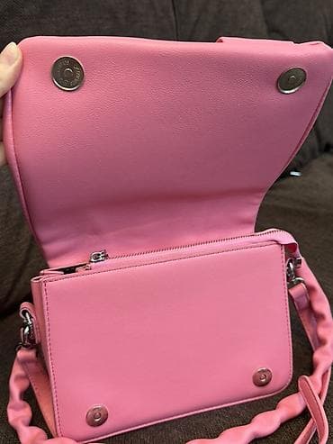 sumqa: Çanta yenidir Məhsul: Qadın çiyin çantası – çəhrayı - Material — 4